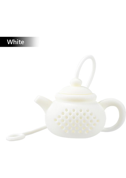 Beyaz Stil 7 Renkli Sevimli Silikon Çay Süzgeci Çaydanlık Şekilli Filtre Baharat Kokulu Çay Demliği Çay Filtresi Süzgeçler Mutfak Aksesuarları (Yurt Dışından)