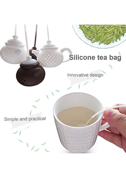 Beyaz Stil 7 Renkli Sevimli Silikon Çay Süzgeci Çaydanlık Şekilli Filtre Baharat Kokulu Çay Demliği Çay Filtresi Süzgeçler Mutfak Aksesuarları (Yurt Dışından) modelleri