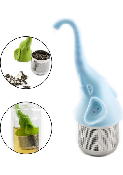 Mavi Stil M Beden Sevimli Fil Başlığı Çay Süzgeci Paslanmaz Çelik Çay Topu Yaprak Çay Süzgeci Demlik Baharat Filtre Mutfak Araçları (Yurt Dışından)