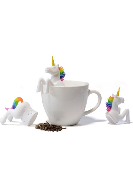 Ordu Yeşili Tarzı Unicorn Şekilli Çay Süzgeci ve Filtrasyonu Için Silikon Çay Demliği - E-Ticaret Başlığı (Yurt Dışından) fırsatları