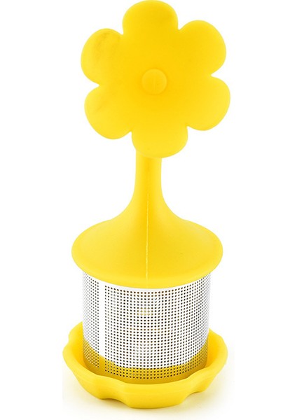 Sarı Stil Çay Süzgeci Çay Süzgeci Ekstra Ince Filtreli Çay Süzgeci Damla Tepsili Paslanmaz Çelik Ince Filtreli Çay Bardağı Silikon Kapak Çay Topları (Yurt Dışından)