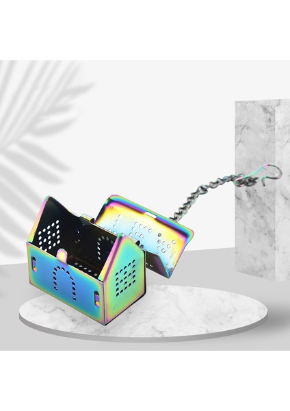 Titanyumrenkli Stil Paslanmaz Çelik Ev Şekilli Çay Süzgeç Topu Baharat Çiçek Filtre Çay Yaprağı Bitki Süzgeç Mutfak Çaydanlık Aracı Ev Aletleri Cihazı (Yurt Dışından) fırsatları