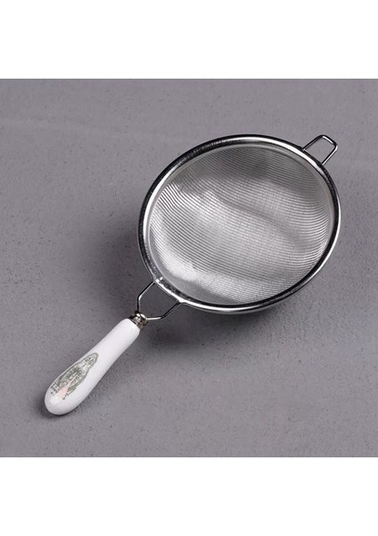 Wt-L Tarzı Çay Eleğinden Saplı Seramik Filtre Gongfu Çay Aksesuarları Vintage Çin Çay Süzgeci Paslanmaz Çelik Çift Örgülü Çay Süzgeci Gevşek (Yurt Dışından)