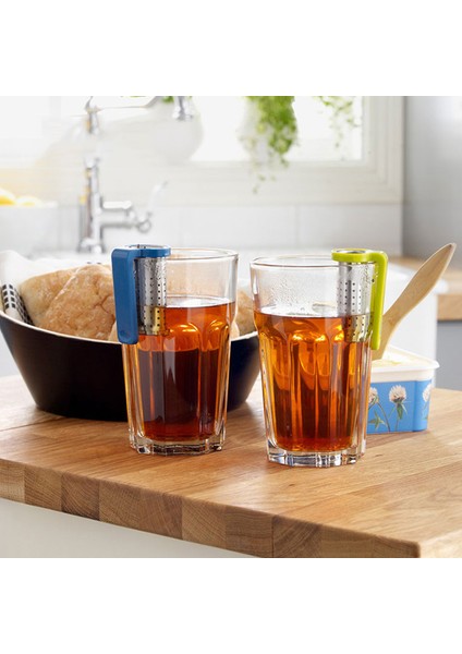 Mavi Stil Paslanmaz Çelik Çay Demliği Gevşek Yaprak Çay Süzgeci Saplı Bitki Baharat Filtresi Içecek Ekipmanı Çay Aksesuarları Mutfak Aracı (Yurt Dışından) fırsatları