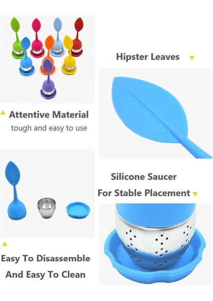 No.3 Tarzı Yaprak Silikon Paslanmaz Çelik Çay Demliği Ince Filtre Delikleri ile Çay ve Su Ayrımı Yapma Çay Sızıntı Topu Süzgeç Aracı (Yurt Dışından) indirimleri