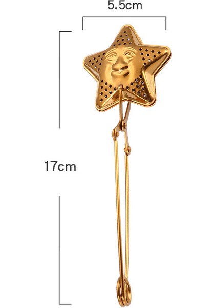 No.2 Tarzı Paslanmaz Çelik Çay Süzgeci Yaratıcı Tasarım Çay Klips Filtre Ağ Altın Kabuk Kalp Yıldız Halogees Ot Sızdırmaz Araçlar 1 Adet (Yurt Dışından)