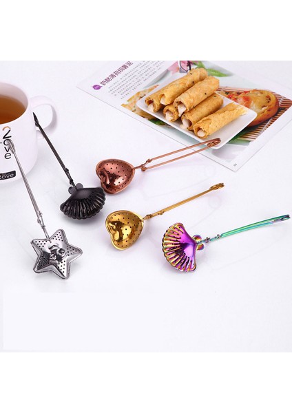 No.2 Tarzı Paslanmaz Çelik Çay Süzgeci Yaratıcı Tasarım Çay Klips Filtre Ağ Altın Kabuk Kalp Yıldız Halogees Ot Sızdırmaz Araçlar 1 Adet (Yurt Dışından) fiyatları