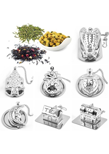 No.5 Tarzı Yaratıcı Yıldız Ay Ağaç Şekilleri Çay Süzgeci Paslanmaz Çelik Yeniden Kullanılabilir Metal Çay Poşeti Filtresi Çay Süzgeci (Yurt Dışından) modelleri