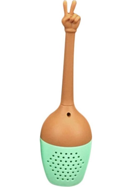 No.4 Tarzı 1 Parça Çay Demleme Araçları Çay Süzgeci Fda Sınıfı Silikon Gevşek Yapraklı Bitki Baharat Tutucu Komik El Işaretleri Çay Demleyici Çay Süzgeci (Yurt Dışından)