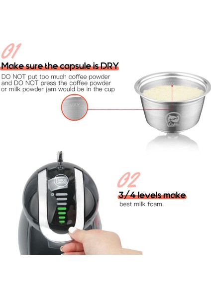 Resim Stili Olarak Nescafe Dolce Gusto Dolgu Kapsülü Podu Için Yeniden Kullanılabilir Süt Köpüğü Süzgeci Paslanmaz Çelik Plastik Sıkacağı (Yurt Dışından) fiyatları