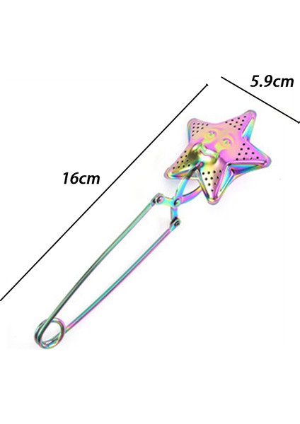 Renkli Stil Yıldız Çay Süzgeci Renkli Paslanmaz Çelik Çay Süzgeci Baharat Filtresi Içecek Araçları Mutfak Gereçleri (Yurt Dışından)