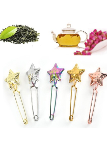 Şerit Tarzı Yıldız Çay Süzgeci Renkli Paslanmaz Çelik Çay Süzgeci Baharat Filtresi Içecek Araçları Mutfak Gereçleri (Yurt Dışından) fiyatları