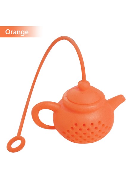 Turuncu Tarzı Silikon Çay Demliği Tasarımı Çay Süzgeci Filtre Pürüzsüz Çay Bitki Çayı Araçları 7 Renk (Yurt Dışından)