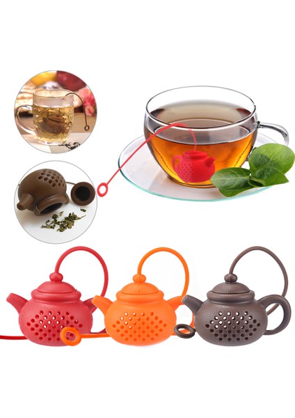 Turuncu Tarzı Silikon Çay Demliği Tasarımı Çay Süzgeci Filtre Pürüzsüz Çay Bitki Çayı Araçları 7 Renk (Yurt Dışından) indirimleri