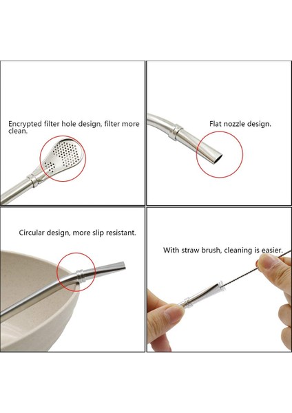 Gül Altın Tarzı Paslanmaz Çelik Pipet Kaşık ile Filtre, Yerba Mate Bombilla, Uzun Saplı Çay Süzgeci ve Temizleme Fırçası ile Içme Los Yaprak Çayı (Yurt Dışından) fiyatları