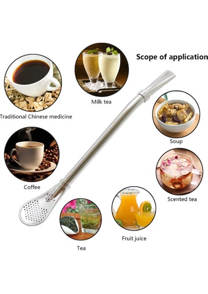 Gül Altın Tarzı Paslanmaz Çelik Pipet Kaşık ile Filtre, Yerba Mate Bombilla, Uzun Saplı Çay Süzgeci ve Temizleme Fırçası ile Içme Los Yaprak Çayı (Yurt Dışından) modelleri