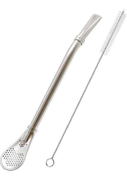 Gül Altın Tarzı Paslanmaz Çelik Pipet Kaşık ile Filtre, Yerba Mate Bombilla, Uzun Saplı Çay Süzgeci ve Temizleme Fırçası ile Içme Los Yaprak Çayı (Yurt Dışından) fırsatları