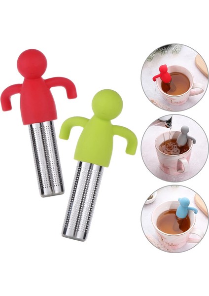 Kırmızı Stil Silikon Çay Süzgeci Küçük Adam Şekilli Çay Süzgeci Filtre Demleme Yapma Çaydanlık Poşetleri Çay Bardağı Süsleme Mutfak Aksesuarları (Yurt Dışından) modelleri