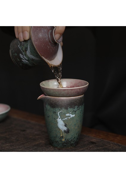 Adalet Kupası Tarzı Antika Fırın Huan Cai Turna Gong Dao Bei Büyük Seramik Gong Bei-Cha Qi Düz Kupa Kung Fu Çay Aksesuarları Çay Süzgeçleri - (Yurt Dışından) modelleri