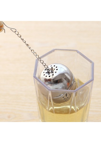 Gümüş Tarzı 4.5X4CM Paslanmaz Çelik Çay Demlik Ağ Filtre Süzgeç Gevşek Çay Yaprağı Baharat Inci Top Konteyner Halat Zincir Ev Mutfak Araçları (Yurt Dışından)