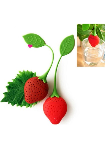 Resim Stili Olarak 9X5X1.6CM 1 Adet Bitkisel Baharat Filtresi Silikon Çilek Şekilli Gevşek Bitkisel Baharat Demleyici Filtre Süzgeç Çay Ekipmanı Ev Aksesuarları Mutfak Araçları (Yurt Dışından)