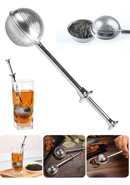 Gümüş Tarzı Uzun Saplı Paslanmaz Çelik Çay Demliği Süzgeç Bitki Baharat Gevşek Yaprak Filtre Çay Demleme Aksesuarı (Yurt Dışından) indirimleri