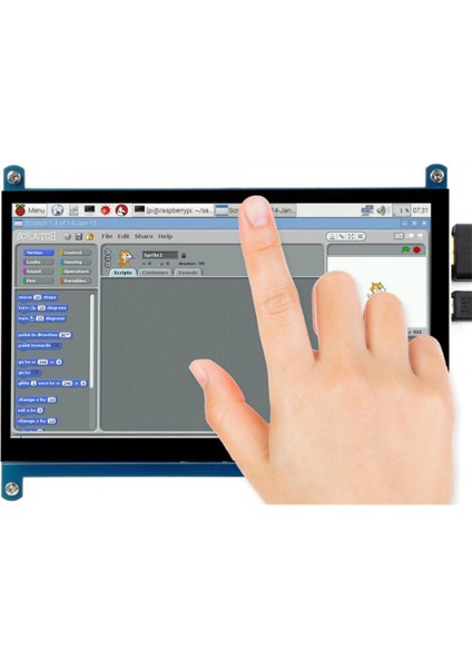 Waveshare 7 Inch HDMI LCD Kapasitif Dokunmatik Ekran IPS 1024X600 (C) fiyatları
