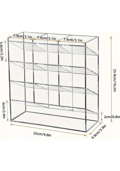 Yuvalı Şeffaf Akrilik Kalem ve Marker Organizer - Masaüstü Düzenleyici, Ofis ve Sanat Malzemeleri