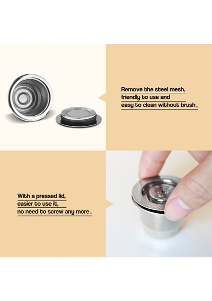 1 Tamper Style Nespresso Cof Filtreleri Kapsül Kapsülleri Süzgeçleri Espresso Yeniden Doldurulabilir Sepetler Için Paslanmaz Çelik Güncellenmiş Tamper (Yurt Dışından) indirimleri