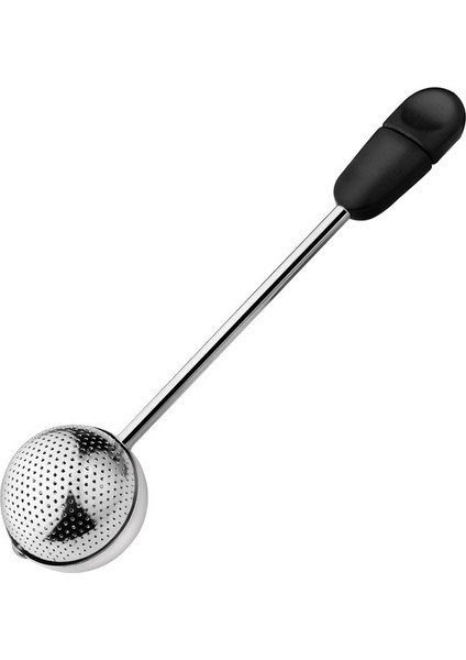 Siyah Stil Paslanmaz Çelik Çay Demlik Topu Taşınabilir Ince Örgülü Çay Filtresi 14CM Sap 360 Derece Döner Çay Aracı (Yurt Dışından)