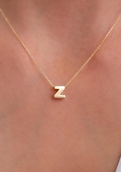 14 Ayar Altın Z Harf Kolye modelleri