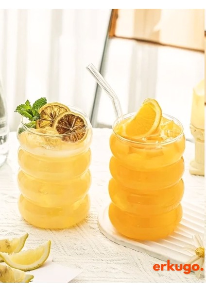 2 Adet Borosilikat Sunum Bardağı, Kahve Bardağı, Isı Dayanıklı Meşrubat BARDAĞI(350 Ml) Bubblecup