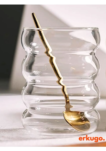 2 Adet Borosilikat Sunum Bardağı, Kahve Bardağı, Isı Dayanıklı Meşrubat BARDAĞI(350 Ml) Bubblecup