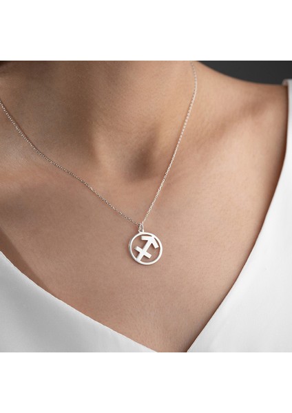 Kadın 925 Ayar Gümüş Özel Tasarım Yay Burcu Kolye fiyatları