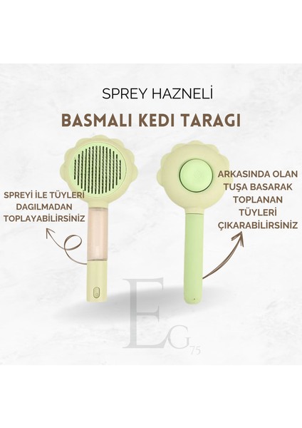 2 Adet Kedi Tüy Toplayıcı Tuşlu Telli Su Sprey Hazneli Kedi Tarağı Evcil Hayvan Tüy Toplama Fırçası Ve Taragı