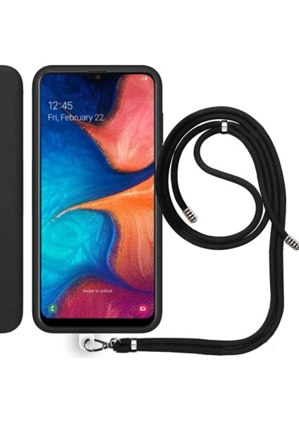 Samsung Galaxy A30 (A305F) İp Askılı Silikon Kılıf Siyah indirimleri