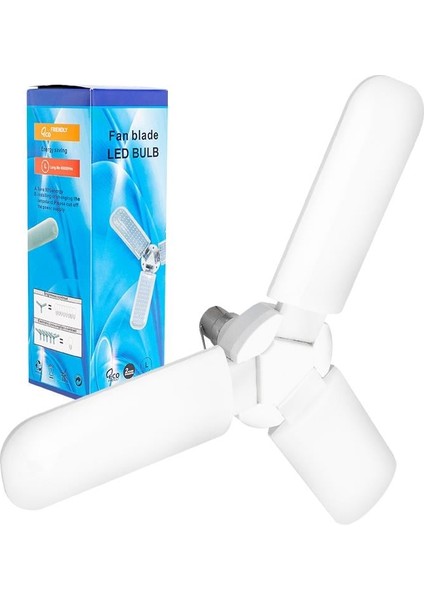 PM-14613 12 VOLT - 60 WATT AKÜ MAŞALI 3 KOLLU PERVANE BEYAZ LED AMPUL