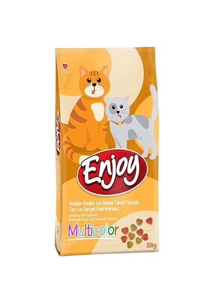Renkli Taneli Tavuklu 10 kg Yetişkin Kedi Maması