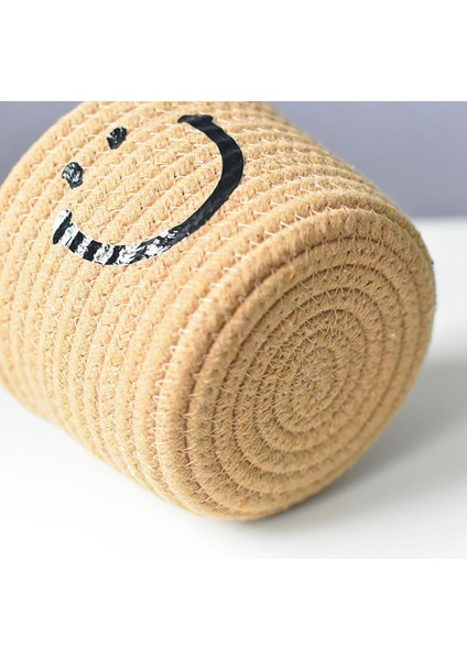 Smile Küçük Dokuma Pamuk Halat Saklama Sepetleri, Gri (Yurt Dışından)