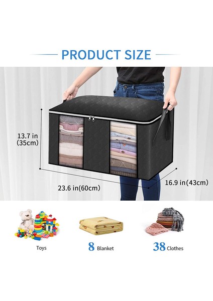 3pc Dokunmamış Kumaş Dolap Düzenleyici Katlanabilir Giysi Saklama Çantası-4 (Yurt Dışından)
