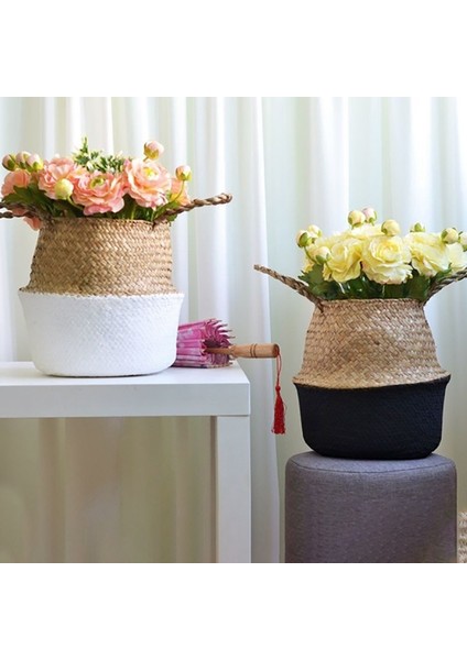 26X32X28CM Rattan Sepet Deniz Çayırı Saklama Sepeti Bahçe Dekorları-Beyaz (Yurt Dışından) fiyatları