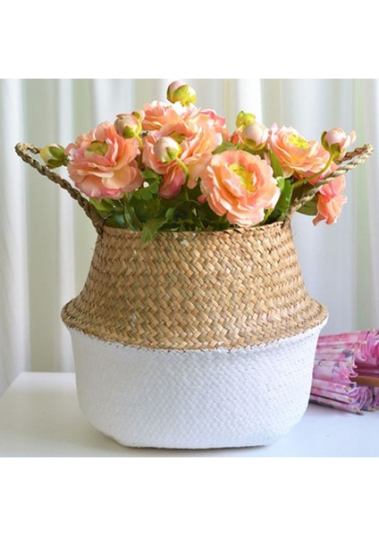 26X32X28CM Rattan Sepet Deniz Çayırı Saklama Sepeti Bahçe Dekorları-Beyaz (Yurt Dışından) fırsatları