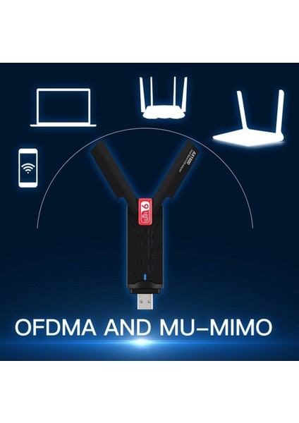 Wireless Adaptör Wifi 6 Ağ Kartı Masaüstü Bilgisayar Pc ile Uyumlu 2,4g 5g Destek USB 3.0 Dual Band USB Adapter 2,4GHZ-5,82GHZ AX1800
