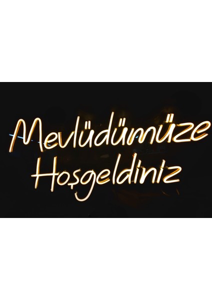 Cizgineon Mevlüdümüze Hoşgeidiniz Işıklı Neon LED Duvar Dekarasyon Günışığı 40*70 cm