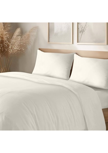 Organik Pamuk Akfil Nevresim Takımı Tek Kişilik 160 x 220 cm Kırık Beyaz