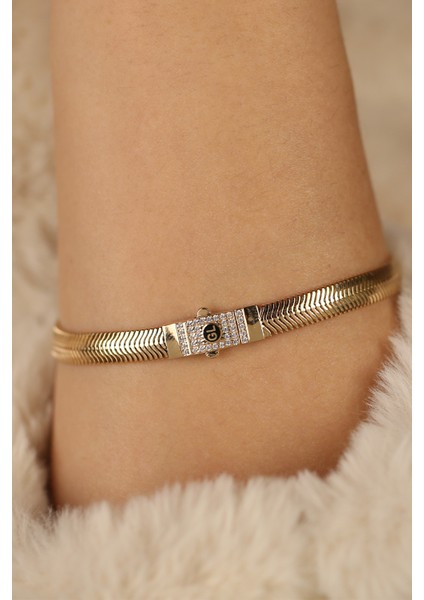 Balıksırtı Zincir Altın Bileklik CGKBLK0253