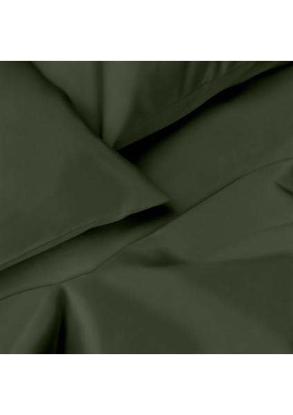 Organik Pamuk Akfil Nevresim Takımı Çift Kişilik 200X220 cm Koyu Yeşil fiyatları