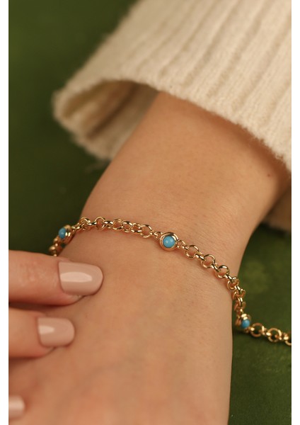 Mavi Boncuklu Altın Bileklik CGKBLK0249