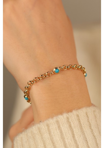 Mavi Boncuklu Altın Bileklik CGKBLK0249 fiyatları