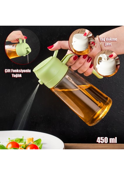 Çok Amaçlı Cam Sprey Şişe -Yağdanlık Limon Sirke Sos Püskürtücü, Sızdırmaz Yağdanlık Yeşil fırsatları